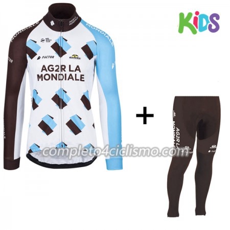 Completo Maglia Ciclismo + Calzamaglia 2017 AG2R La Mondiale Bambino N001 Completo Maglia Ciclismo + Calzamaglia 2017 AG2R La Mondiale Bambino N001
